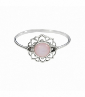 Anillo Plata Mandala Nacar Rosa