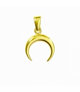 Colgante Plata Luna 12mm Bañado