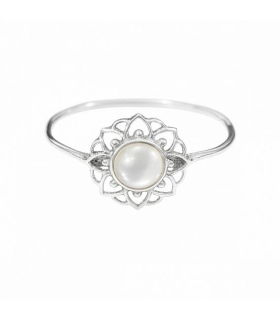 Bague Argent Mandala Nacre