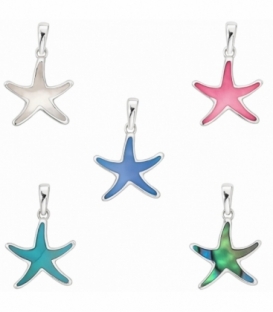 Colgante Plata Estrella de Mar Piedra 14mm