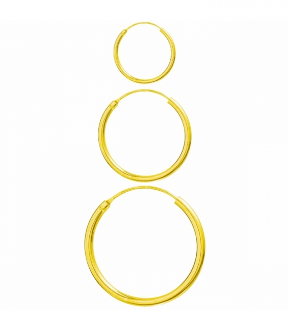 Aro Plata Liso Grosor 2mm Bañado en Oro