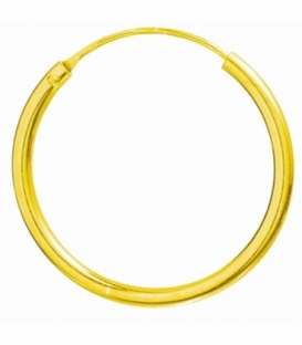 Aro Plata Liso Grosor 2mm Bañado en Oro