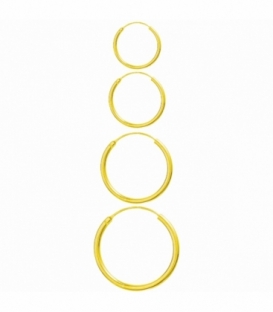 Aro Plata Liso Grosor 1.2mm Bañado en Oro
