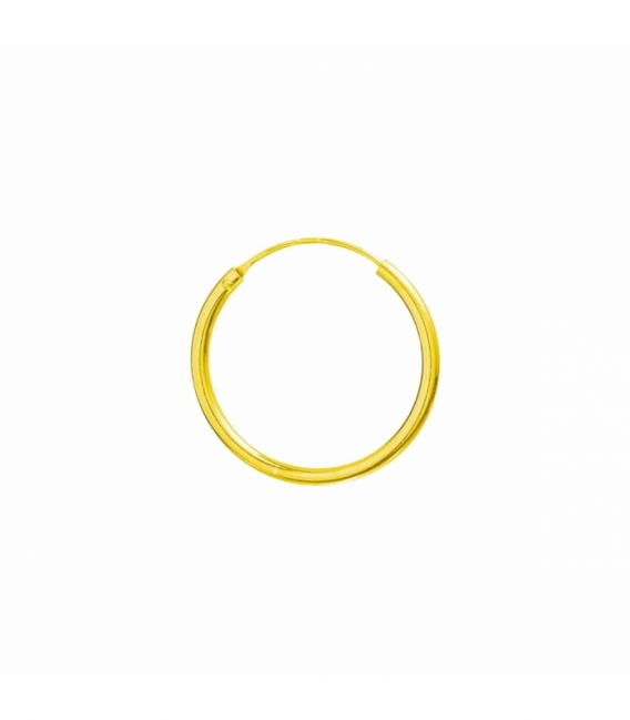 Créoles Argent Lisses Grosseur 1.2mm. Recouvert d'Or