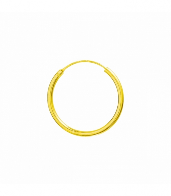 Créoles Argent Lisses Grosseur 1.2mm. Recouvert d'Or