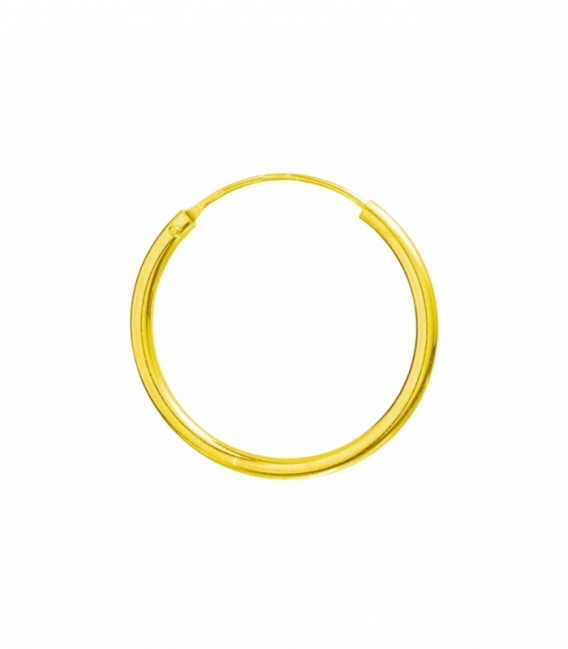 Créoles Argent Lisses Grosseur 1.2mm. Recouvert d'Or