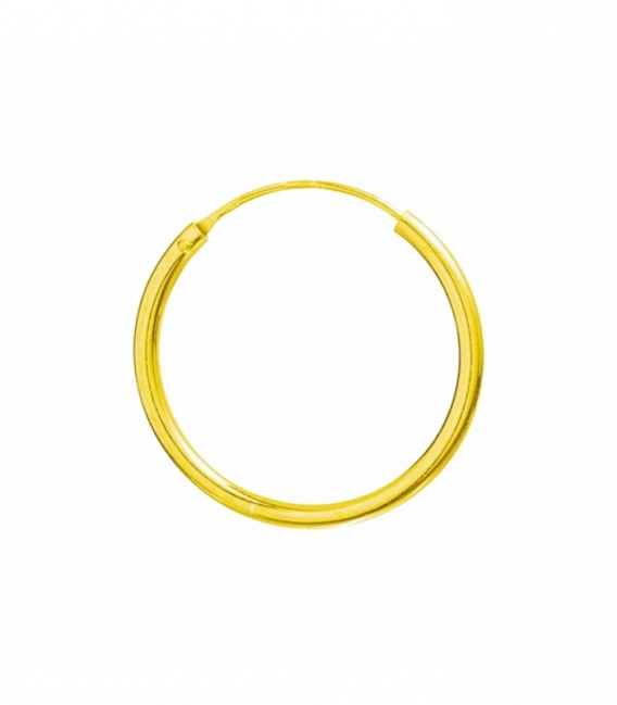 Créoles Argent Lisses Grosseur 1.2mm. Recouvert d'Or