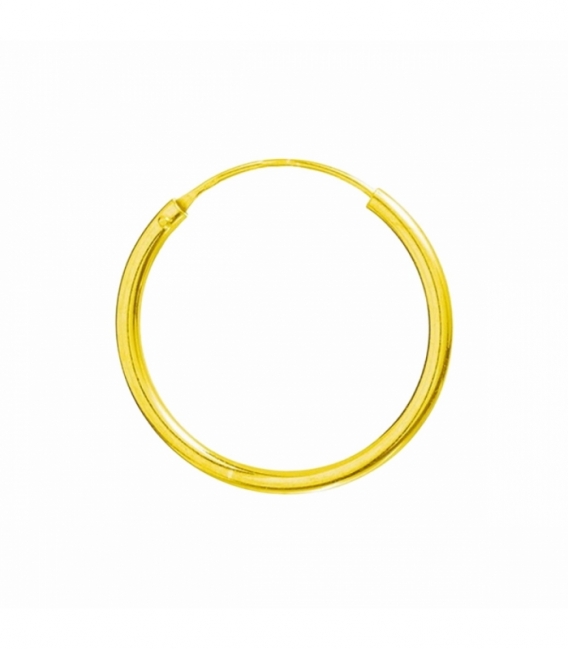 Créoles Argent Lisses Grosseur 1.2mm. Recouvert d'Or