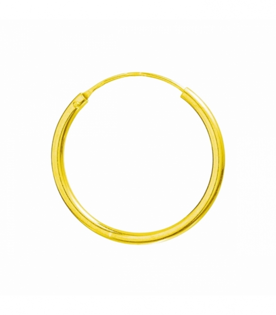 Créoles Argent Lisses Grosseur 1.2mm. Recouvert d'Or