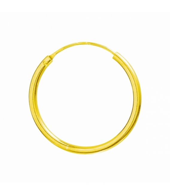 Créoles Argent Lisses Grosseur 1.2mm. Recouvert d'Or