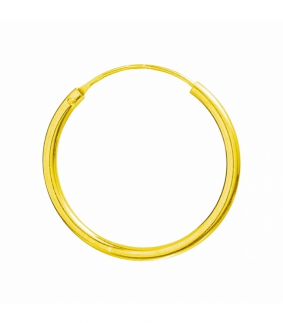 Créoles Argent Lisses Grosseur 1.2mm. Recouvert d'Or