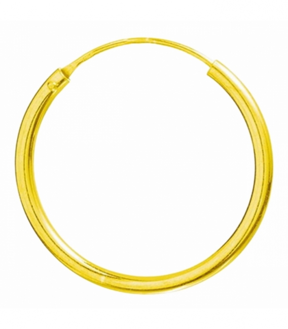 Créoles Argent Lisses Grosseur 1.2mm. Recouvert d'Or
