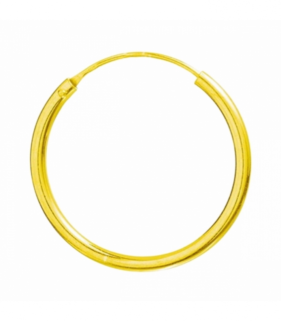 Créoles Argent Lisses Grosseur 1.2mm. Recouvert d'Or