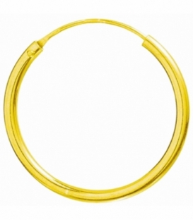 Aro Plata Liso Grosor 1.2mm Bañado en Oro