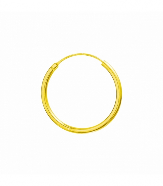 Créoles Argent Lisses Grosseur 1.2mm. Recouvert d'Or
