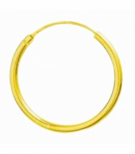 Aro Plata Liso Grosor 1.5mm Bañado en Oro