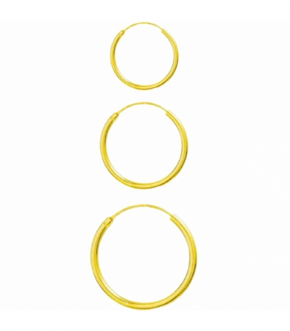 Aro Plata Liso Grosor 1.5mm Bañado en Oro