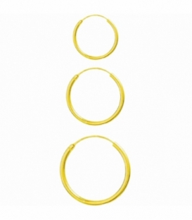 Aro Plata Liso Grosor 1.5mm Bañado en Oro