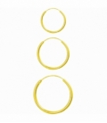 Créoles Argent Lisses Grosseur 1.5mm. Recouvert d'Or
