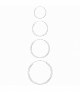 Aro Plata Liso 8 a 60mm Grosor 1.2mm. Precio par
