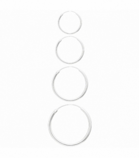 Aro Plata Liso 8 a 60mm Grosor 1.5mm. Precio par