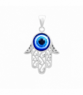 Colgante Plata Mano Fatima con Ojo 24mm