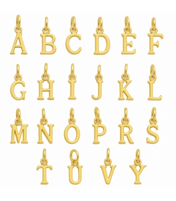 Colgantes Plata Letras Bañadas 7mm