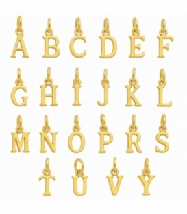 Colgantes Plata Letras Bañadas 7mm