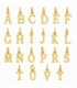 Colgantes Plata Letras Bañadas 7mm