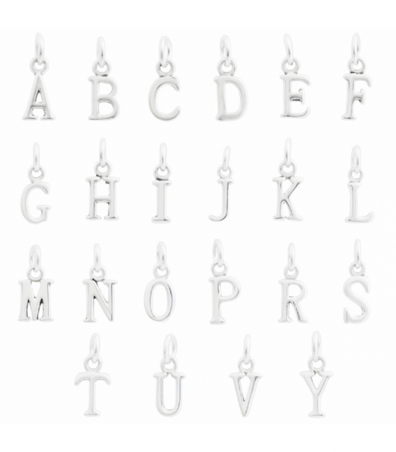 Colgantes Plata Letras 7mm
