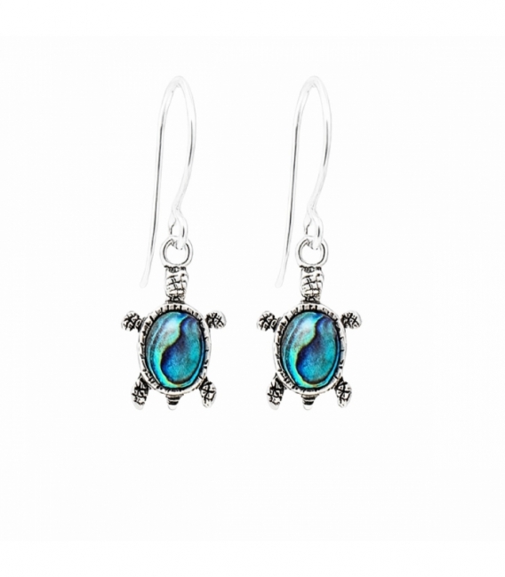 Pendiente Plata Tortuga Piedra 13mm Precio Par