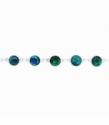 Pulsera Plata Abalon 10 Piedras Ø8mm 17+3cm