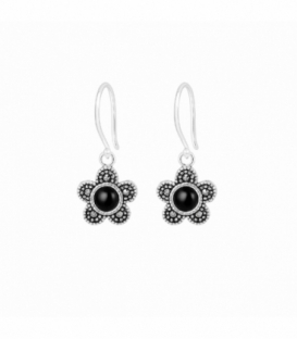 Pendiente Plata Onix. Precio Par