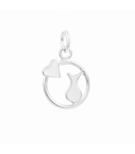 Colgante Plata Gato 10mm