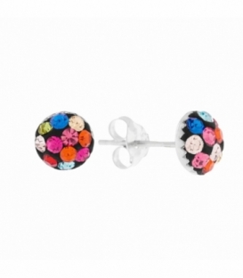 Pendiente Strass Media Bola Color