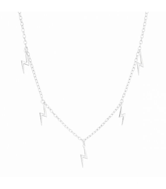 Gargantilla Plata Cinco Rayos 40+3cm