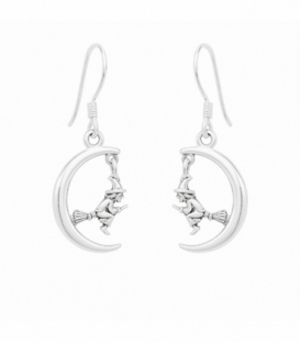 Pendiente Plata Luna Bruja. Precio Par