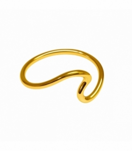 Anillo Plata Ola Bañado