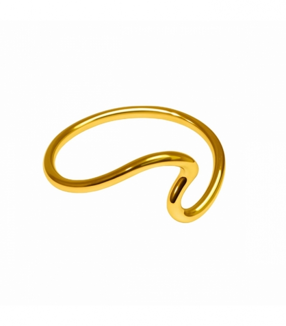 Anillo Plata Ola Bañado