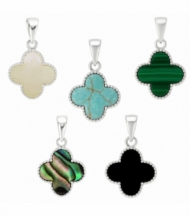 Colgante Plata Trebol Minerales