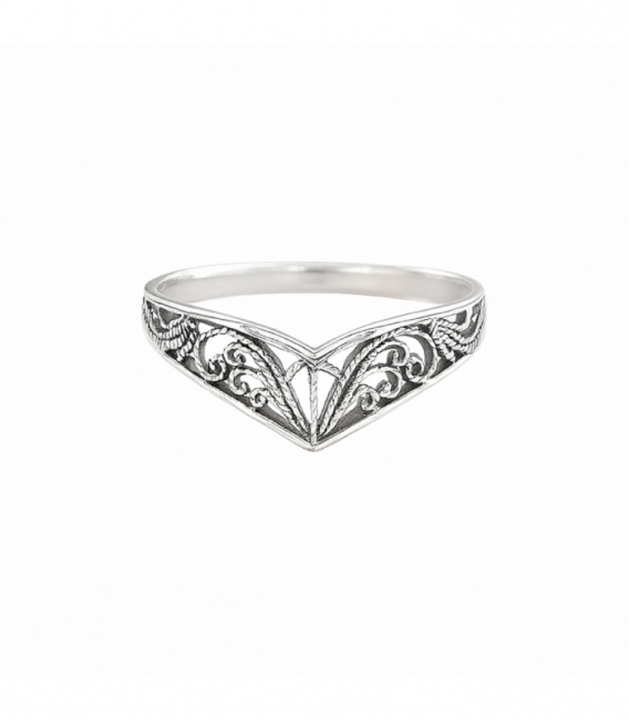 Anillo Plata V Filigranas