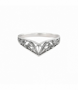 Anillo Plata V Filigranas