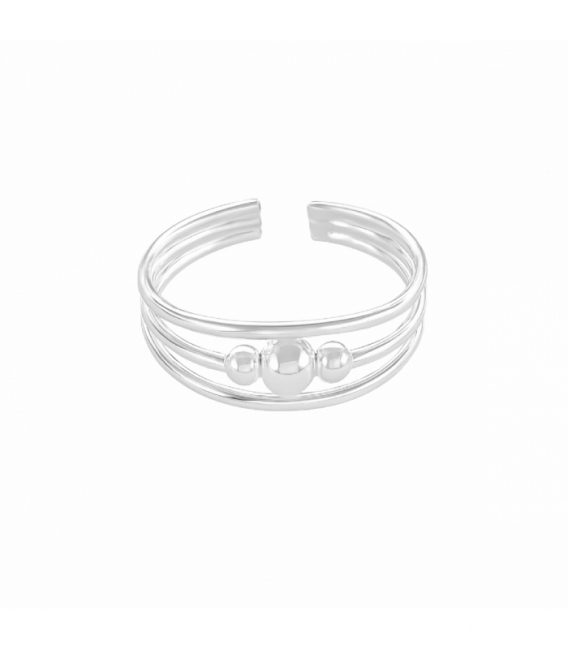 Anillo Plata Pie Tres Bolas