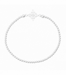 Bracelet Argent Boules Ø2.5mm Nœud Sorcière Elastique