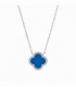 Collier Argent Email Turquoise 40+3cm