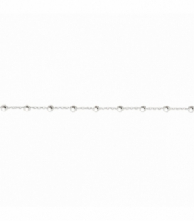 Pulsera Plata Cadena Bolitas 16+3cm
