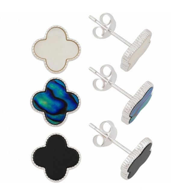 Pendiente Plata Mineral Diseño 10mm Precio Par