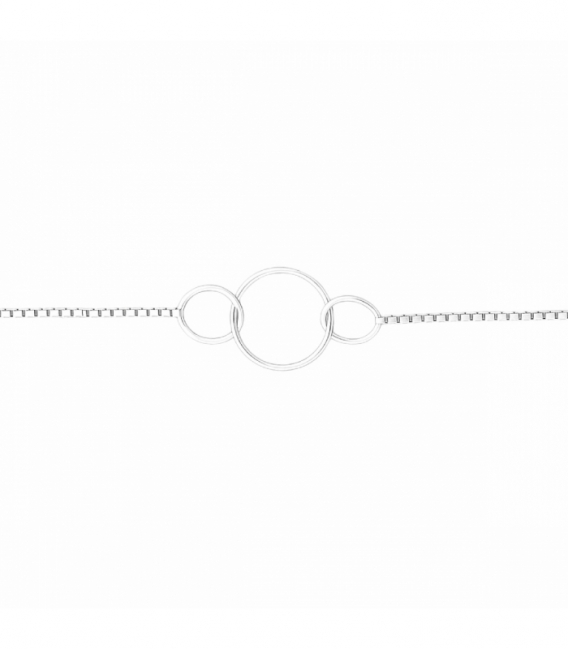 Pulsera Plata Karma Tres Circulos 16,5+3cm