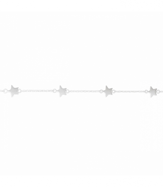 Pulsera Plata 5 Estrellas 16+4cm