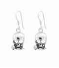 Pendiente Plata Calavera Rosa 13.5mm Precio Par